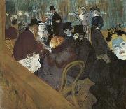 Henri de toulouse-lautrec, Self portrait in the crowd, at the Moulin Rouge